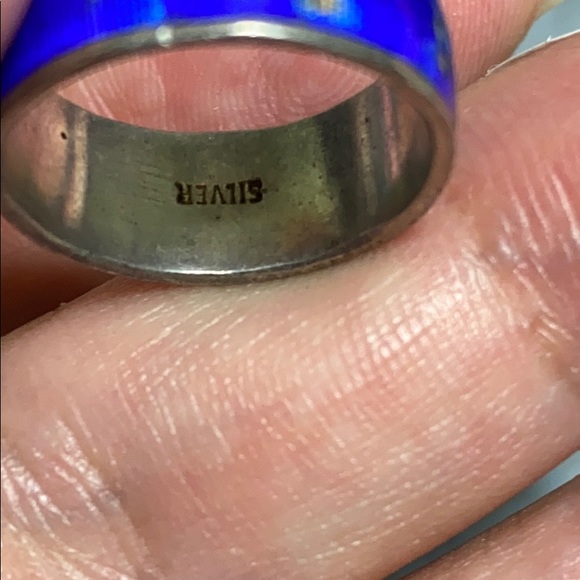 🖤purple pearl earrings💕& cloisonné ring - Picture 11 of 12